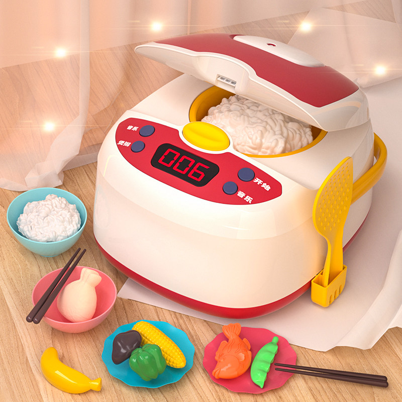 Children's toys boys and girls play home wine simulation electric rice pot cooker kitchen 2-year-old baby cooking 3-4 cooking set