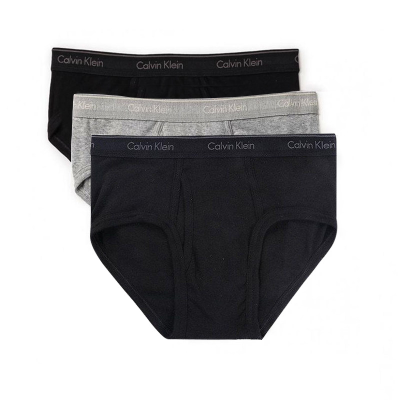 Black Grey Black (Triangle)3 Strip packing   quality goods Calvin   Klein / CK American version man Boxer underwear cotton Four corners comfortable ventilation underpants