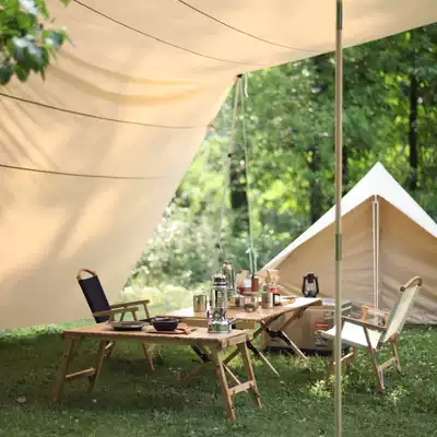Outdoor camping canopy awning Retro cotton sunscreen waterproof camping travel yurt hotel tent canopy