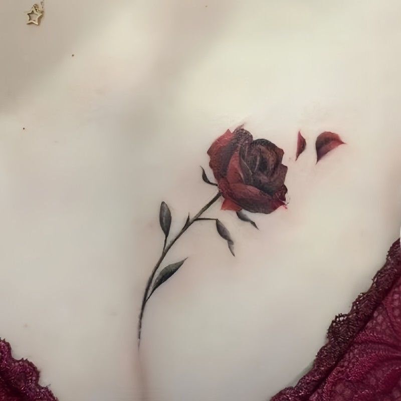 Rose Flower Butterfly Tattoo Sticker, Sexy, Long-Lasting, Waterproof, Chest, Collarbone, Arm, Realistic Tattoo, Beautiful Rose Flower Butterfly Tattoo Sticker, Sexy, Long-Lasting, Waterproof, Chest, Collarbone, Arm, Realistic Tattoo, Beautiful