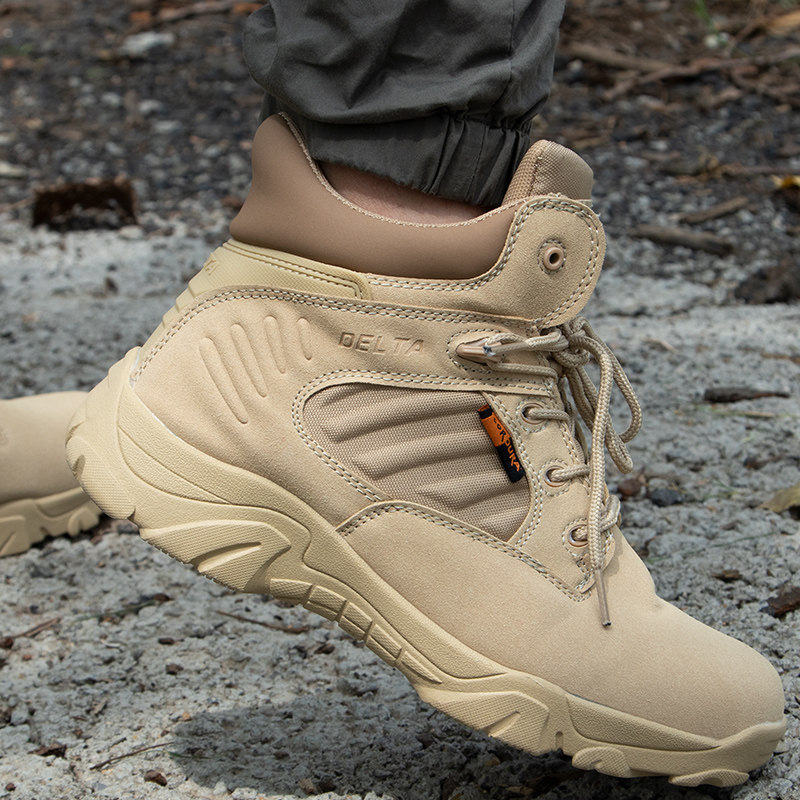 Outdoor men's ultra-light combat boots Female special forces Delta training boots Non-slip wear-resistant high barrel field boots breathable boots