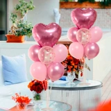 Женский день Черный Розовый Роза Красный Алюминиевая пленка Форма любви День рождения Свадьба Воздушный шар Стол Плавающее предложение Атмосфера Торговый центр Украшение Композиция