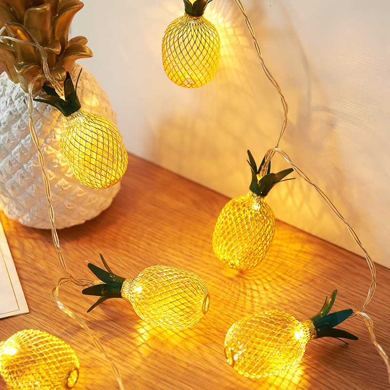 Nordic Iron Art Pineapples Lamps Net Red Room Decoration Stars Light Bedrooms Arranged Dorms Small Colored Lights Flashing Lights