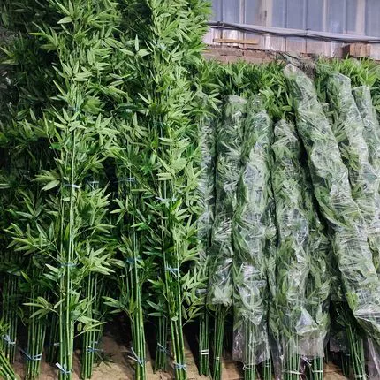 Искусственная шерстяная бамбуковая моделирование поддельные зеленые растения, приземленные большие горшечные крытые и наружные отделки экрана крыльца