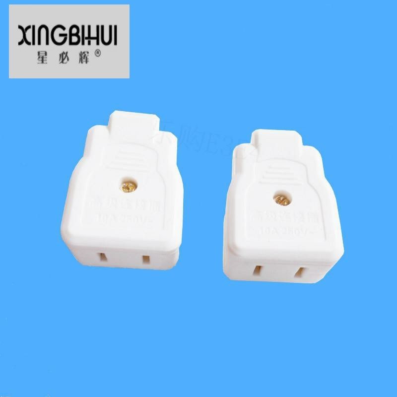 National Standard Socket Industrial Footed Two Holes Mother Plug Home Bipolar 10A Two-male plug socket monitor docking
