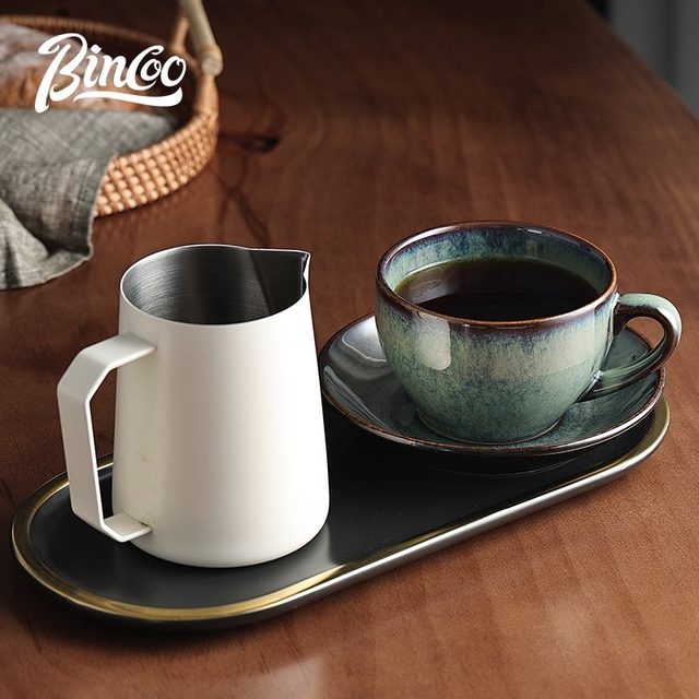Bincoo coffee cup ceramic retro high-end latte art cup and saucer set couple cup creative latte ຈອກເປື້ອນ