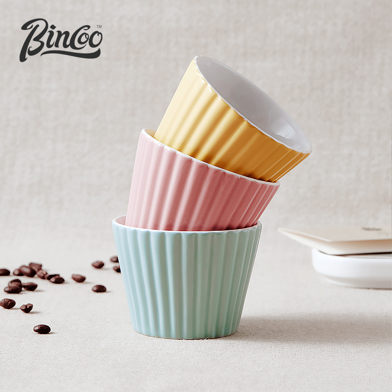 Bincoo ceramic vertical stripes marca dragon color coffee cup lovers suit Japanese good - & contracted a lovely cup