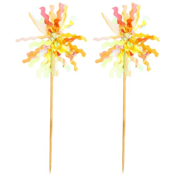 ins炫彩雨丝蛋糕装饰插件礼花流苏毛条镭射彩条生日派对插牌插签