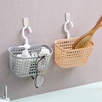 Small basket storage basket cute desktop wall on the storage basket bathroom storage basket wall-mounted adhesive hook