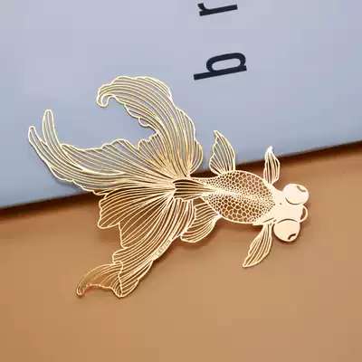 Li's bookmaker goldfish bookmark gift plating 18K gold exquisite metal brass hollow bookmarks classical Chinese style exquisite bookmarks custom-made small gifts