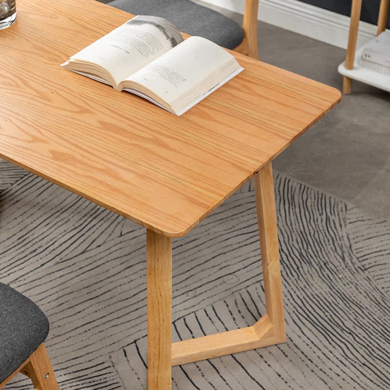 Nordic Solid Wood Table Modern Simple Small Household Cafe Rectangular Dining Table for dinner and chair combination
