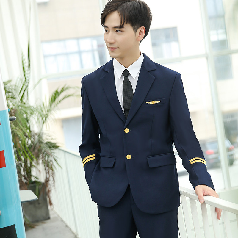 Boutique Cyan Male Student School Class Clothing Handsome Group Workwear Workwear Overalls Uniforms Suit Positive Dress