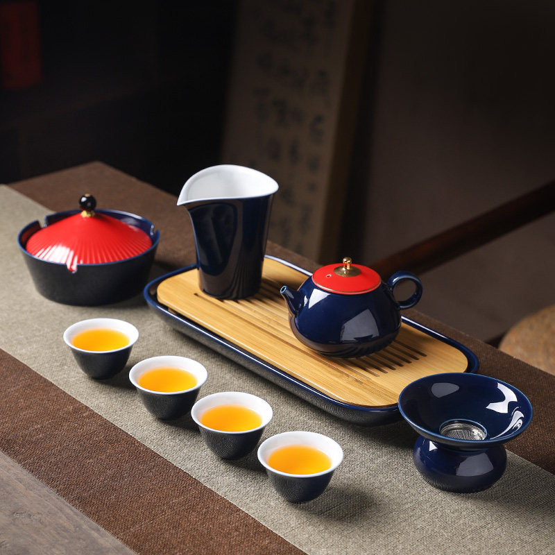 Jilan tea set set home living room Tea Kung Fu Tea Cup office meeting guests light luxury tea tea teapot gift box