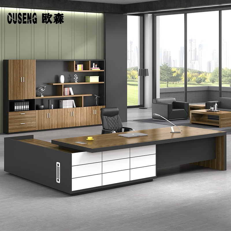 Chengdu Office Furniture President Desk Boss Desk Simple Modern Desk Executive Desk Executive Desk Table and Chair Combination