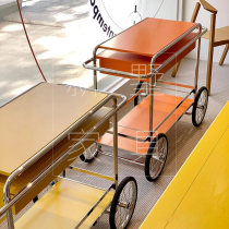 Pleasure Small Cart Tea Water Car Stainless Steel Wine Water Car Removable Cake Trolleys With Wheels Home Delivery Dining Car