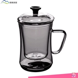 Стеклянная чайная чашка для офиса, зеленый чай, креативный ароматизированный чай подходит для мужчин и женщин, мундштук, 3 предмета