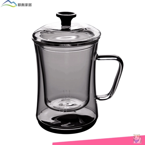 Стеклянная чайная чашка для офиса, зеленый чай, креативный ароматизированный чай подходит для мужчин и женщин, мундштук, 3 предмета