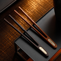 Longshan Hall Tea Clip Solid Wood Zen Yutino Tea Accessories Black Sandalwood Home Cup Clip Flowers Pear Wood Wash Cup Nipper