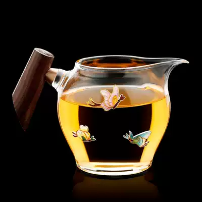 Longshantang cloisonne pure handmade glass side Gong cup tea leak Integrated Household kung fu tea set accessories Tea Sea