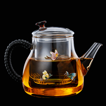 Longshantang Cloisonne cooking teapot glass thickened high temperature resistant small capacity tea maker Electric ceramic stove set Household