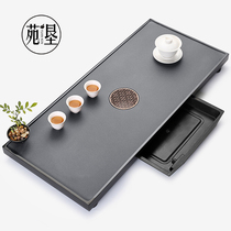 Natural Wujin Stone tea tray drawer simple modern household stone dry bubble water storage large tea table tea set tea tray