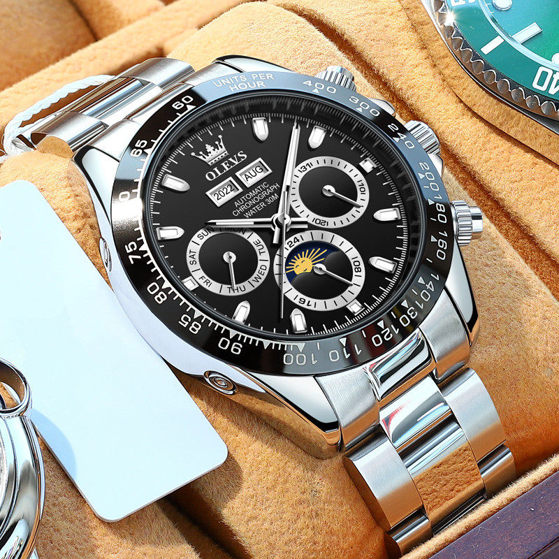 Swiss Labor Men Watch Full Automatic Mechanical Watch Multi-functional Green Black Water Ghost Night-light Business Men Watch