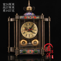 Antique antique European table clock desktop living room clock ornaments old-fashioned retro clockwork with alarm classical clock