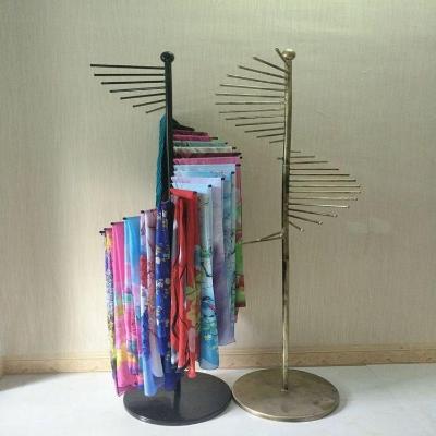 New product display shop scarf scarf wall-mounted simple shopping mall silk scarf display stand vertical display stand gold stand