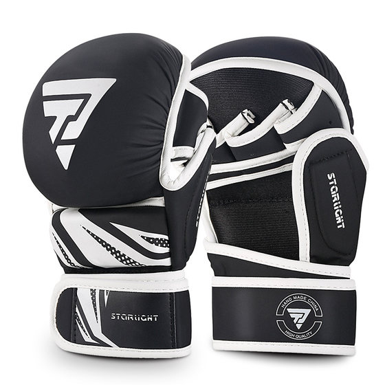 Mma Boxing Gloves Half-Finger Gloves for Adults Men's Sanda Muay Thai Fighting Training Ufc Professional Women's Fighting Punching Bag
