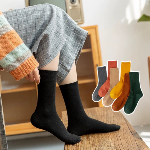 Tide, туфли для кожаной обуви, черные носки, тонкие осенние трендовые универсальные гольфы, средней длины