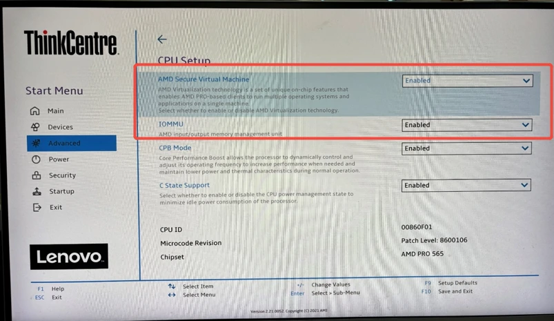 AMD机器虚拟化设置