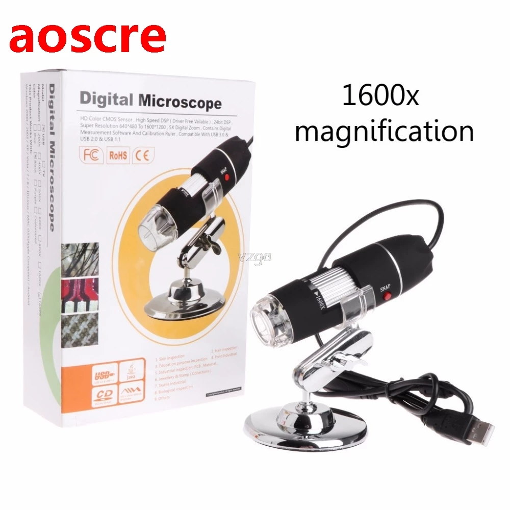 [1600X  Microscope 8 LED USB Digital Handheld Magnifier Camer]