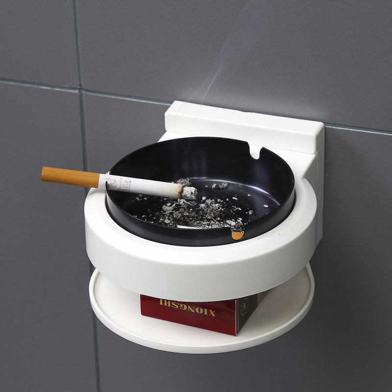 Creative Home Dressing Room Toilet Free of perforated wall-mounted wall-mounted Ashtray Hotel Public Place Living-room Tobacco Ash box