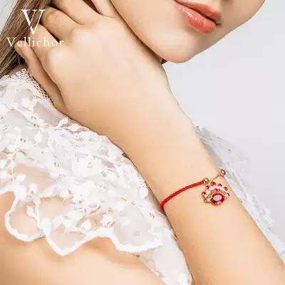 Vellichor Chinese style Dao Ma Dan red rope bracelet female high-end imitation crystal stone Peking Opera facebook Zodiac gift