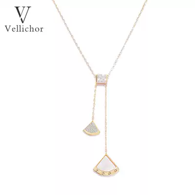 2021 new niche light luxury 925 pure ginkgo leaf necklace female Han ins simple choker Net red neck tide