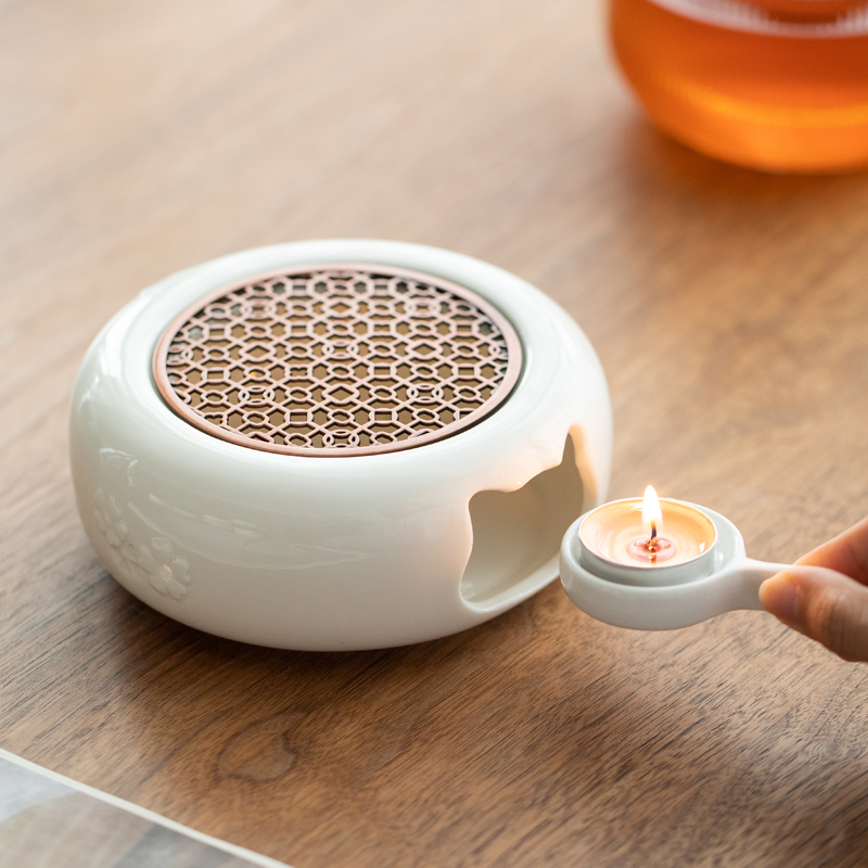 Warm Tea Warm Tea Stove Flowers Teapot Candle Cooking Tea Stove Ceramic Base Heating Furnace Hotel Restaurant Grilled Orange Cooking Tea-Taobao