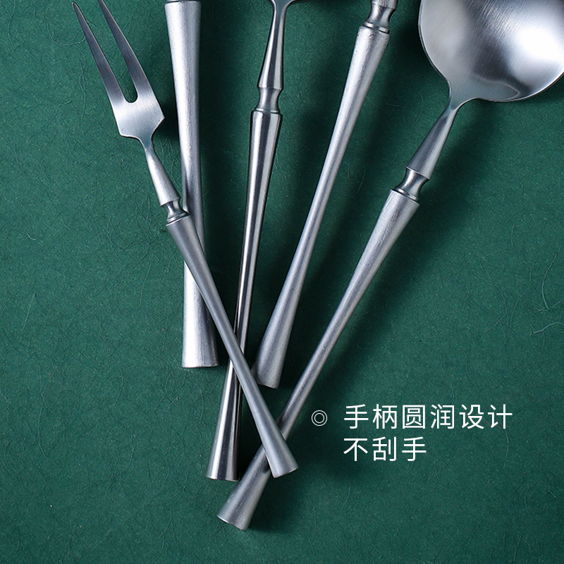 Golden stainless steel knife and fork spoon, restoring ancient ways of household steak salad dessert spoon, fruit fork continental food tableware