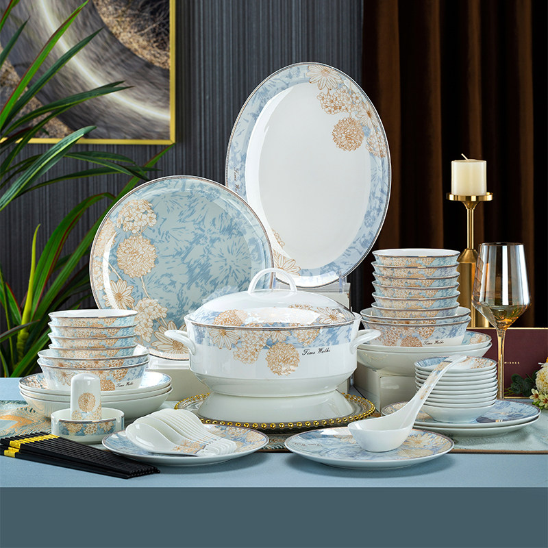 Jingdezhen dish suit household with Nordic food dish plate Joe new luxury ceramic tableware set
