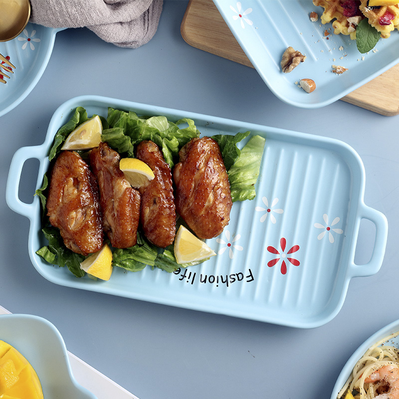 Ceramic pan ears creative dish dish dish home cheese baked FanPan bowl of microwave oven special dishes