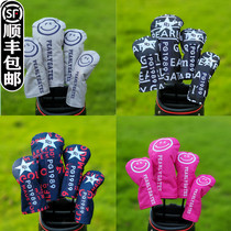 Exported to Japan and South Korea PG smiley wood club covers golf club covers club head covers ball head cap covers protective covers GOLF