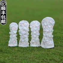 Flower Fairy Golf Club Cover Club Head Cover Wooden Club Cover Club Protective Hat Cover Flower Petal Lady Fan