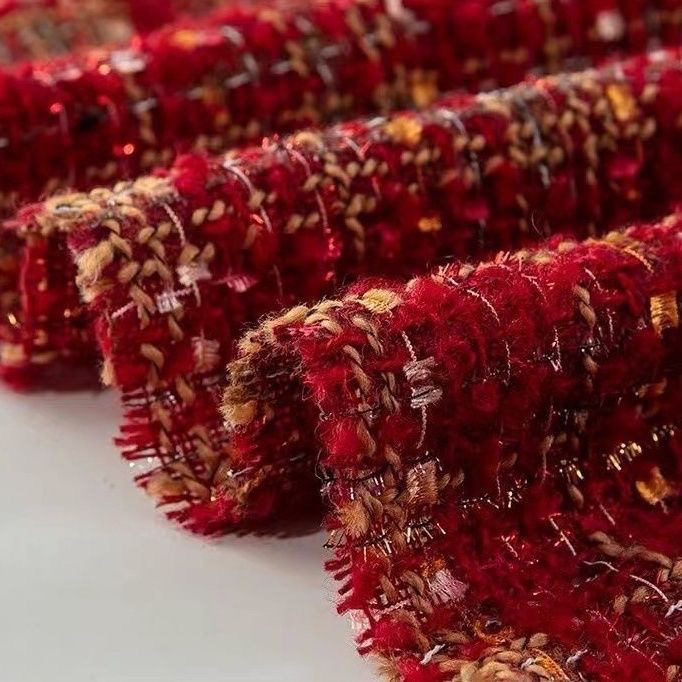 Fashionable High-End Woven Tweed Wool Fabric in Chanel Style for Clothing, Jackets, Vests, and High-End Handmade Items Fashionable High-End Woven Tweed Wool Fabric in Chanel Style for Clothing, Jackets, Vests, and High-End Handmade Items