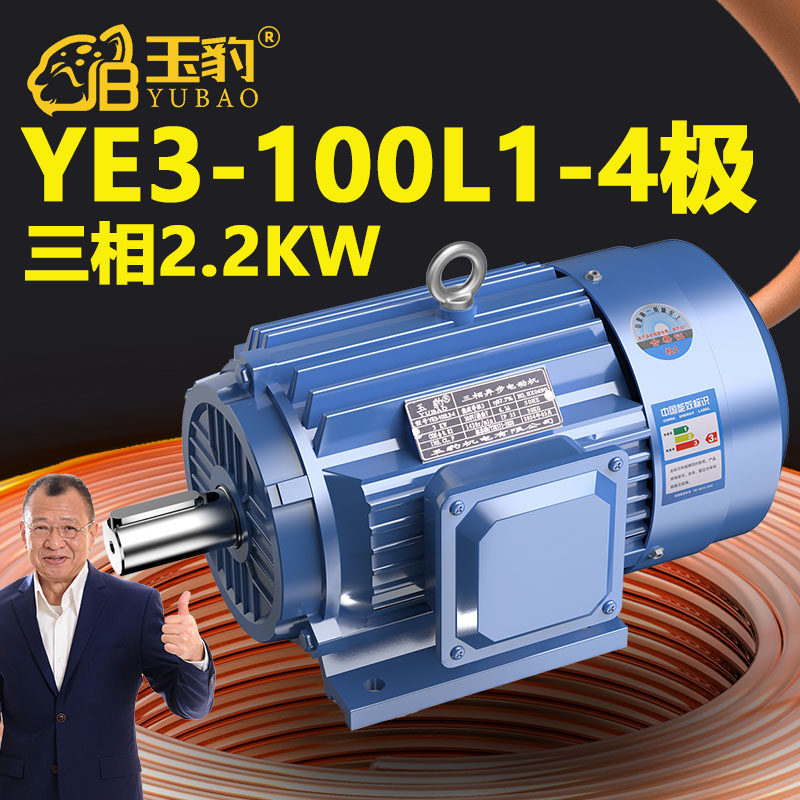 100L1-4极全新YE3系列三相异步电动机国标2.2KW电机380V三相全铜