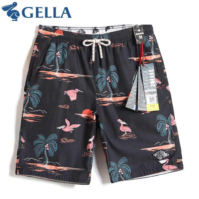 GELLA loose beach pants male-speed dry water-drainage seaside resort mixed shorts pentamin hot spring swim pants