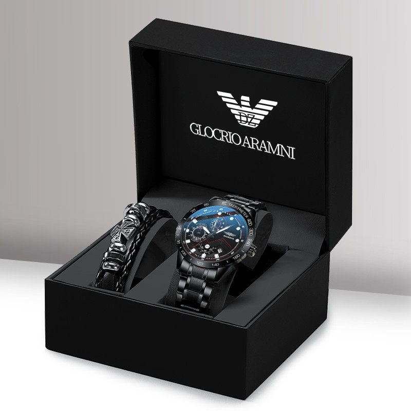 Armani Black Samurai Watch Men Fully Automatic Machinery Brand Top Ten New Trend Waterproof Luminous Quartz