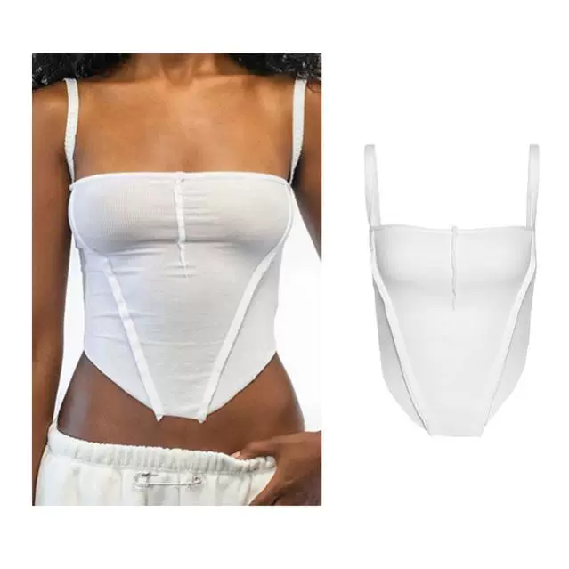 ЧЕРНЫЙ КОРОСЕТ Топ Sexy готическая одежда лямки crop to