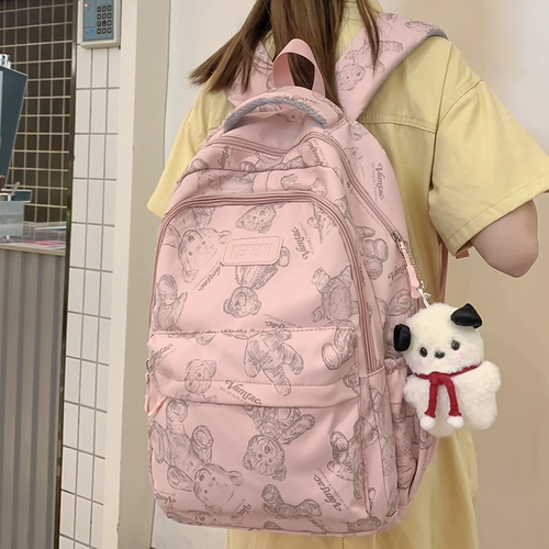Школьная сумка младшая средняя школа медведь Печать 2025 Новый милый рюкзак для средней школы в начальной школе с 3 до 6