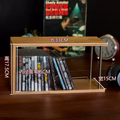 CD disc storage shelf Bookcase cassette decoration rack Desktop home tablet storage box Book file a4 album wooden