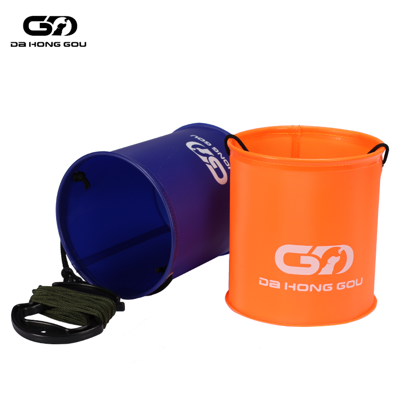 EVA thickened folding rock fishing small fishing bucket with long rope fishing gear supplies water bucket water bucket round