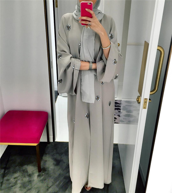 Embroidered Women's Beaded Cardigan Robe Dress Pakistani Indonesian Loose-Fitting Cape Clothing